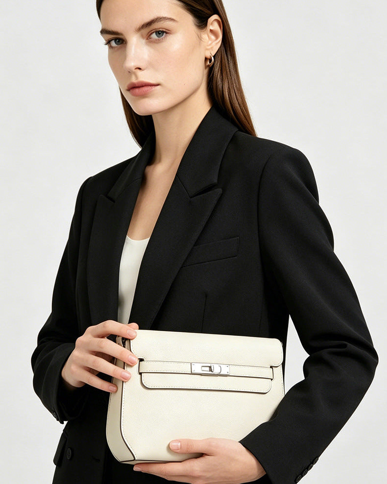 Classic Structured Leather Crossbody Bag | Minimalist Everyday Handbag