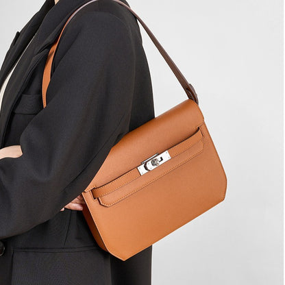Classic Structured Leather Crossbody Bag | Minimalist Everyday Handbag
